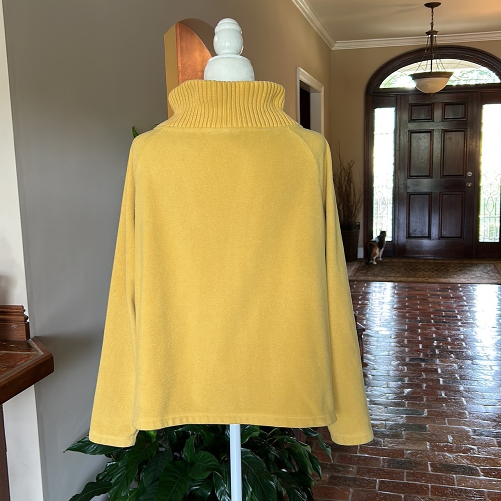 Lands' End Ribbed cowl neck fleece Jacket szL - Picture 5 of 11